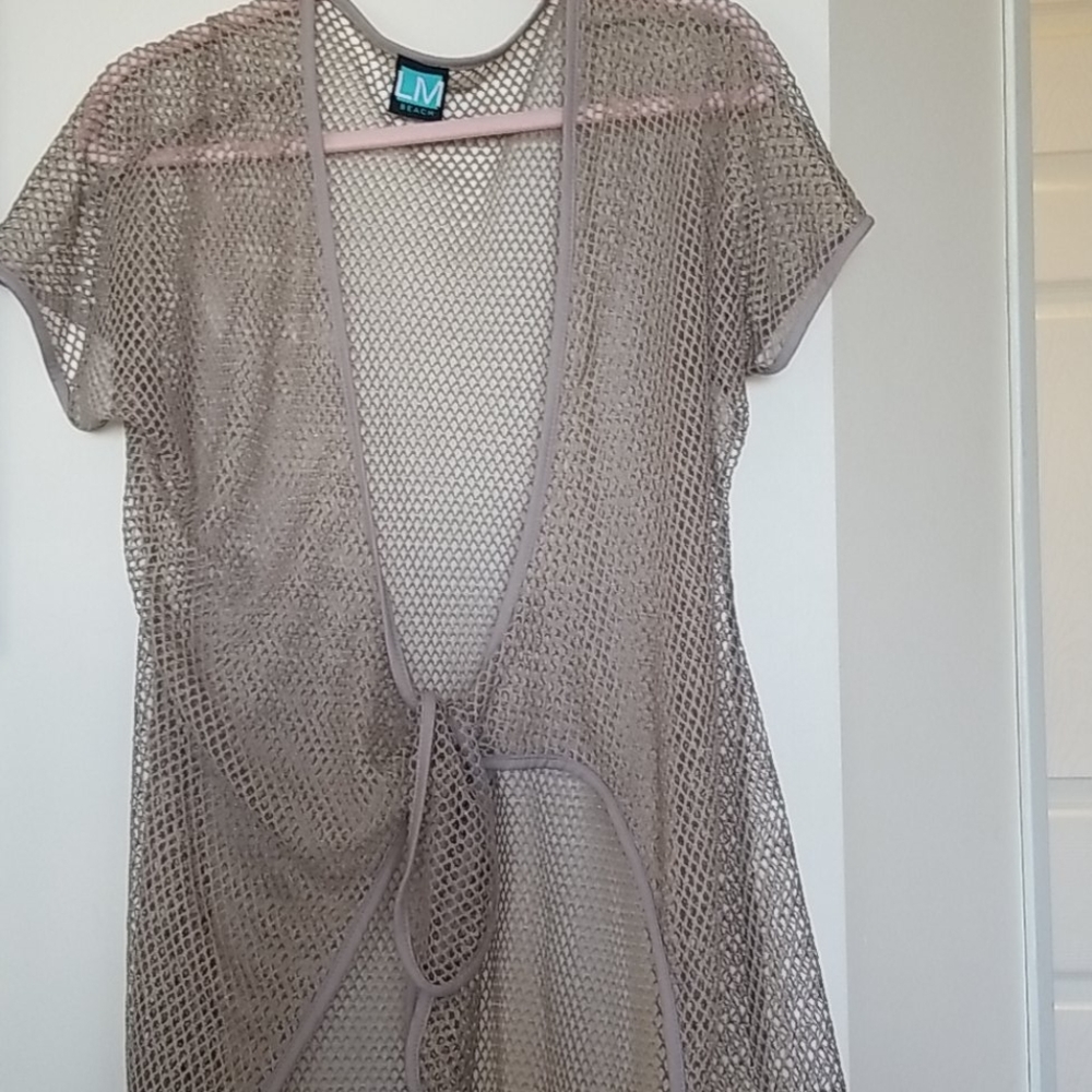 Long net beach cover up